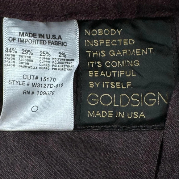 Goldsign Skinny Pants Jeans in Burgundy Animal Print. Size 27. Made in USA - Picture 7 of 15